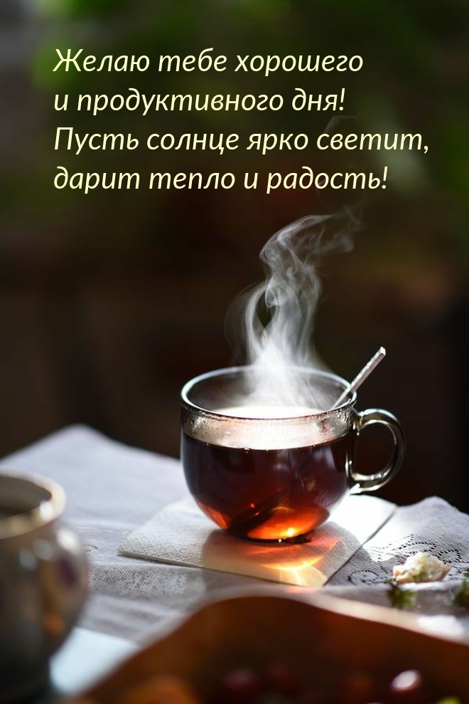 Желаю тебе хорошего и продуктивного дня!