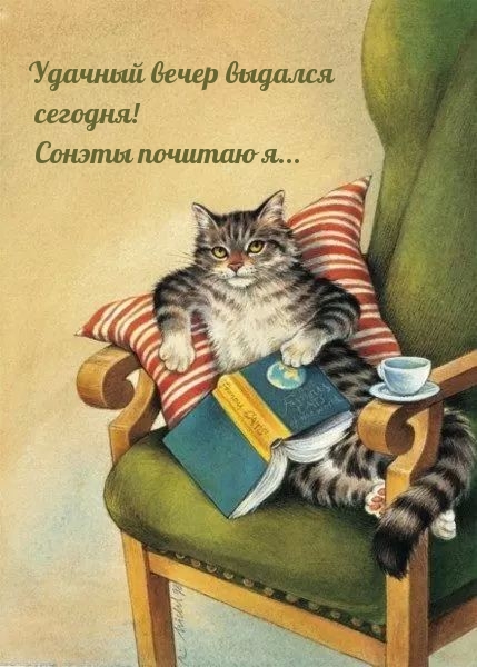 Удачный вечер выдался сегодня! Сонэты почитаю я…