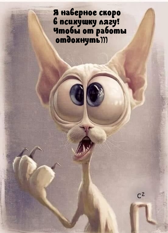 Я наверное скоро в психушку лягу! Чтобы от работы отдохнуть)))