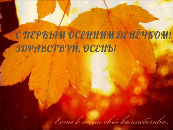 С ПЕРВЫМ ОСЕННИМ ДЕНЁЧКОМ! ЗДРАВСТВУЙ, ОСЕНЬ!