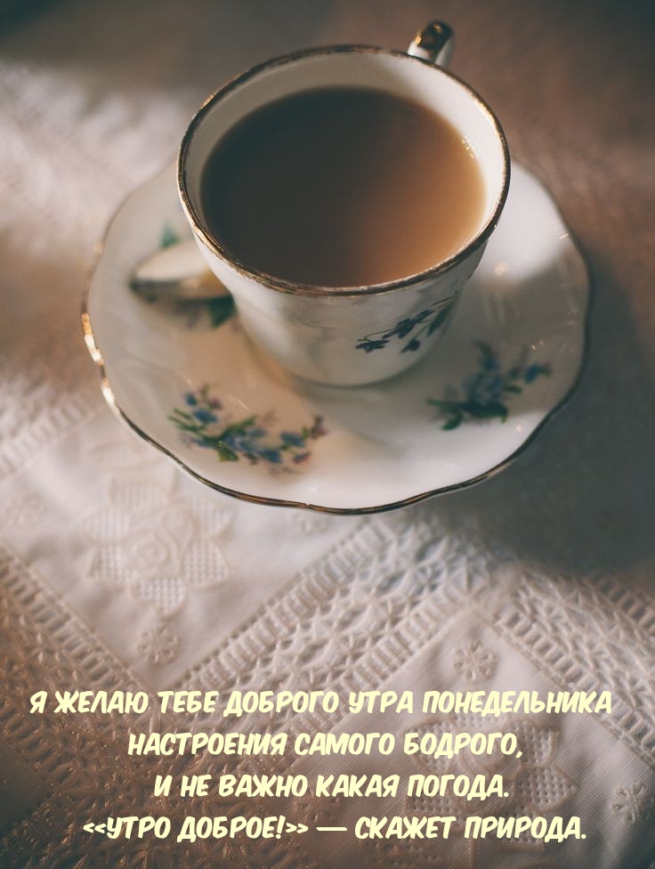 Я желаю тебе доброго утра понедельника