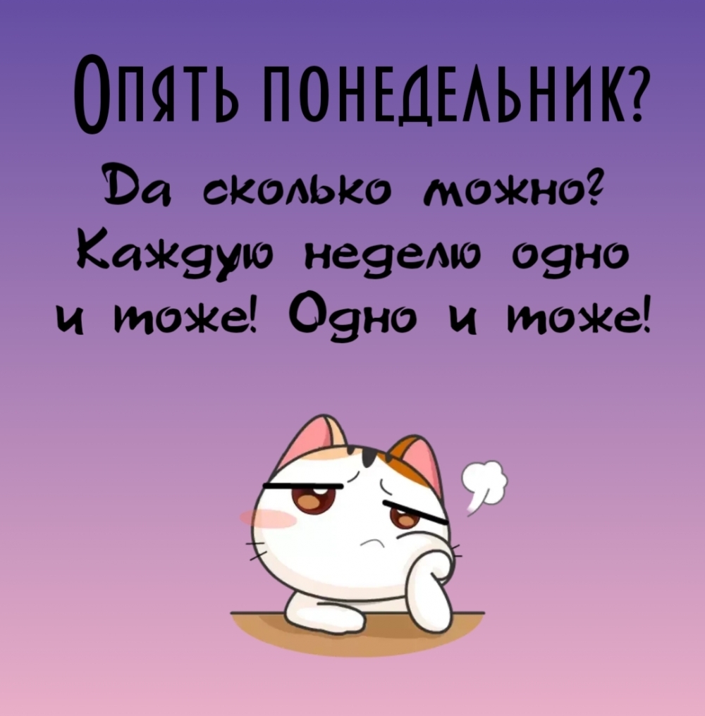 Опять понедельник? Да сколько можно?