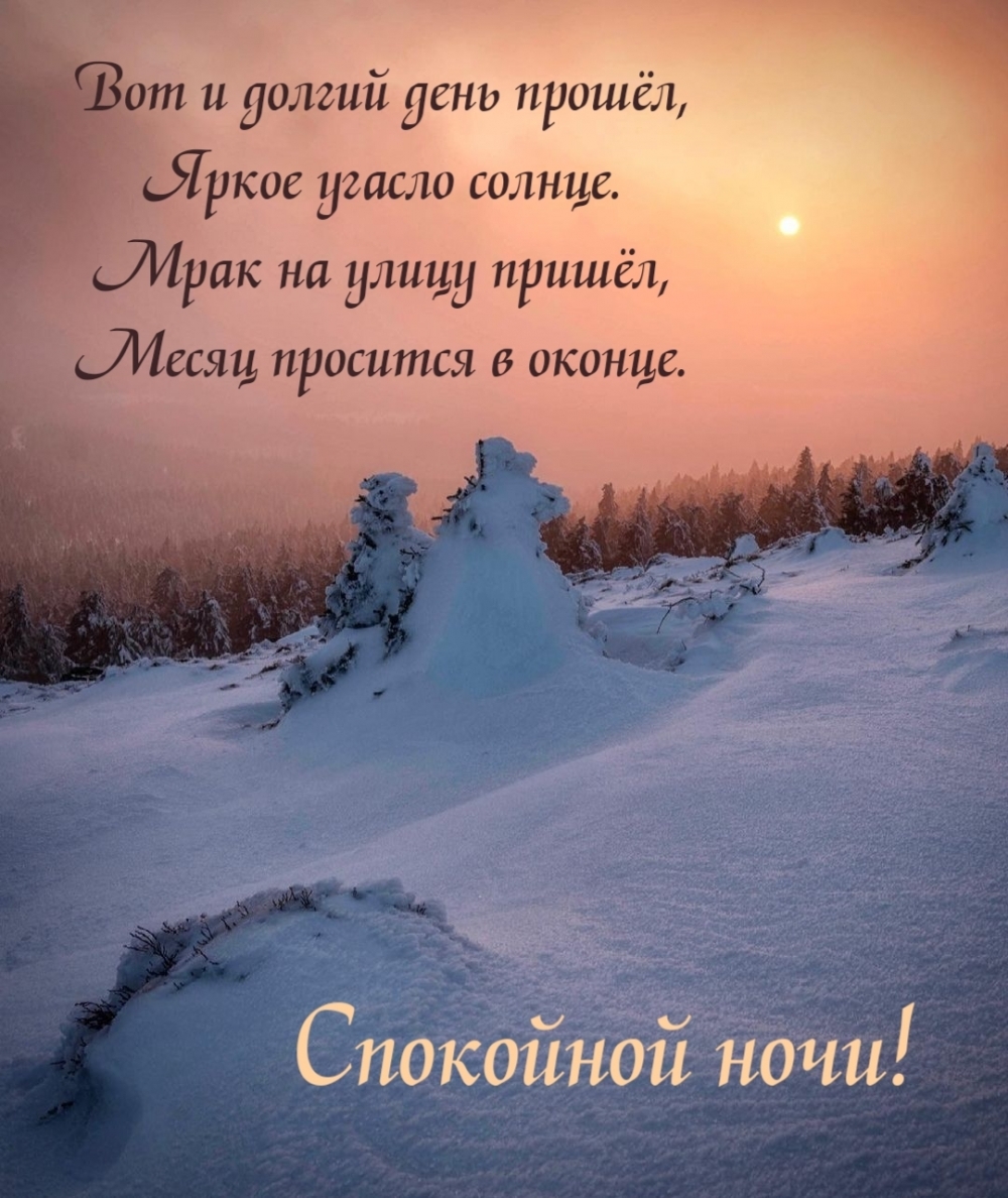 Спокойной ночи! Вот и долгий день прошёл