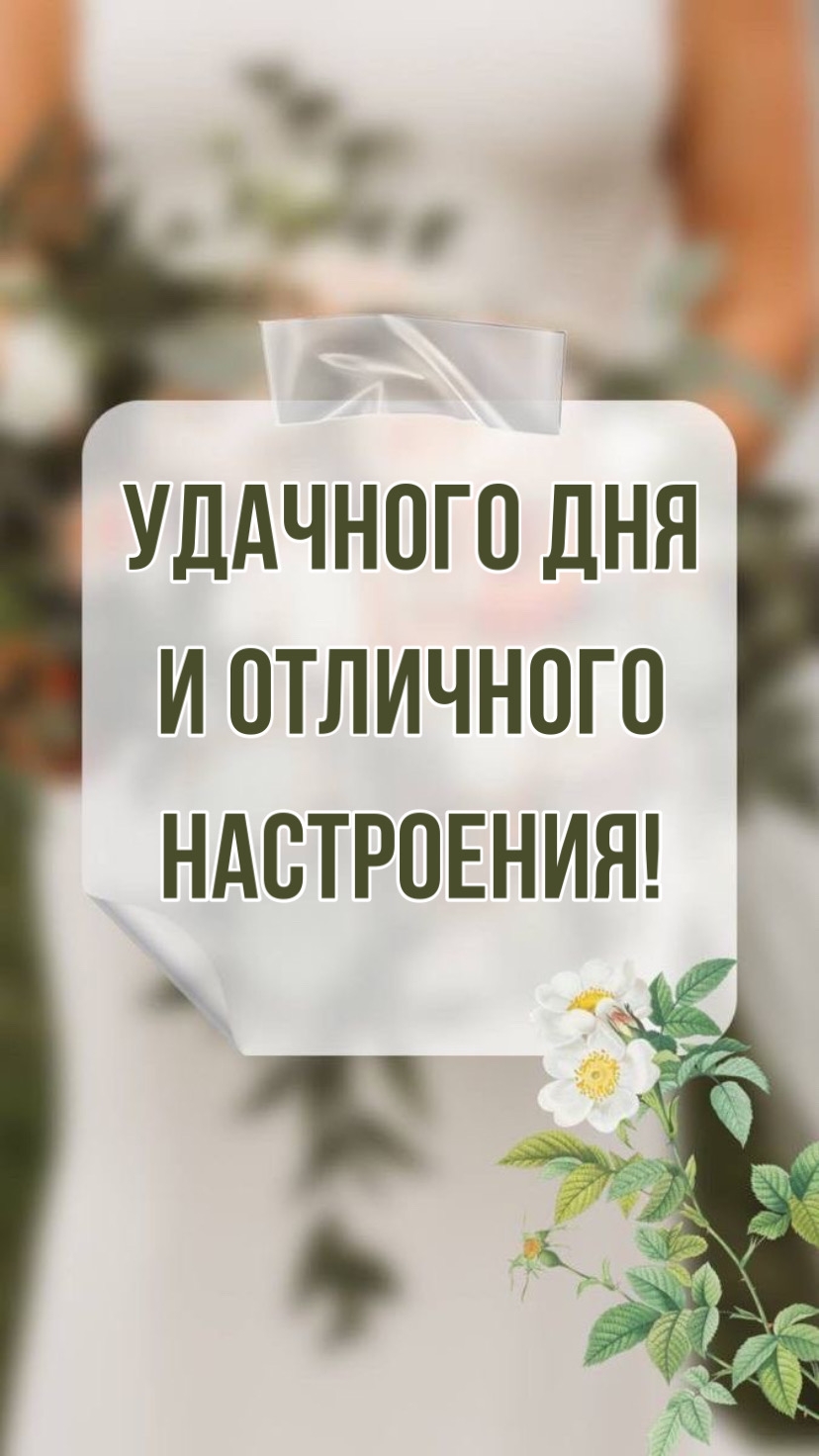 УДАЧНОГО ДНЯ И ОТЛИЧНОГО НАСТРОЕНИЯ!