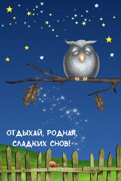 Отдыхай, родная, сладких снов!