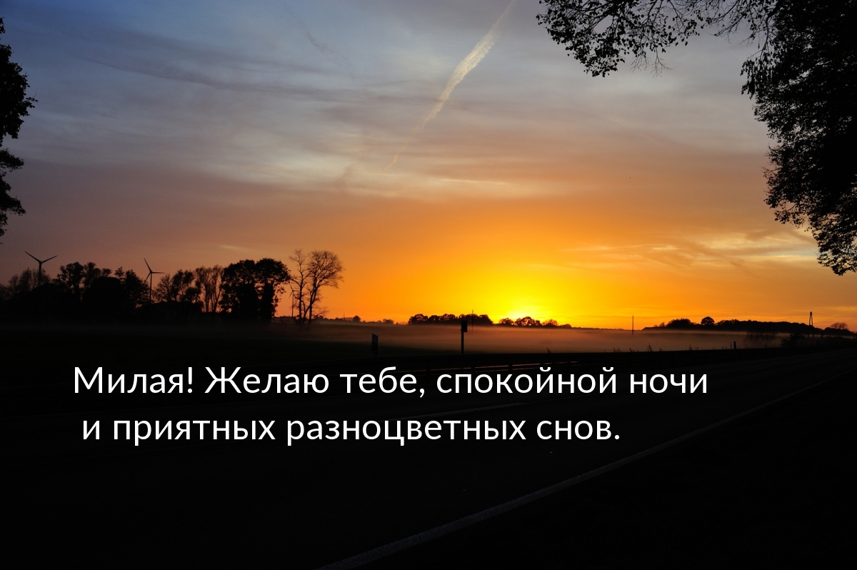 Милая! Желаю тебе, спокойной ночи