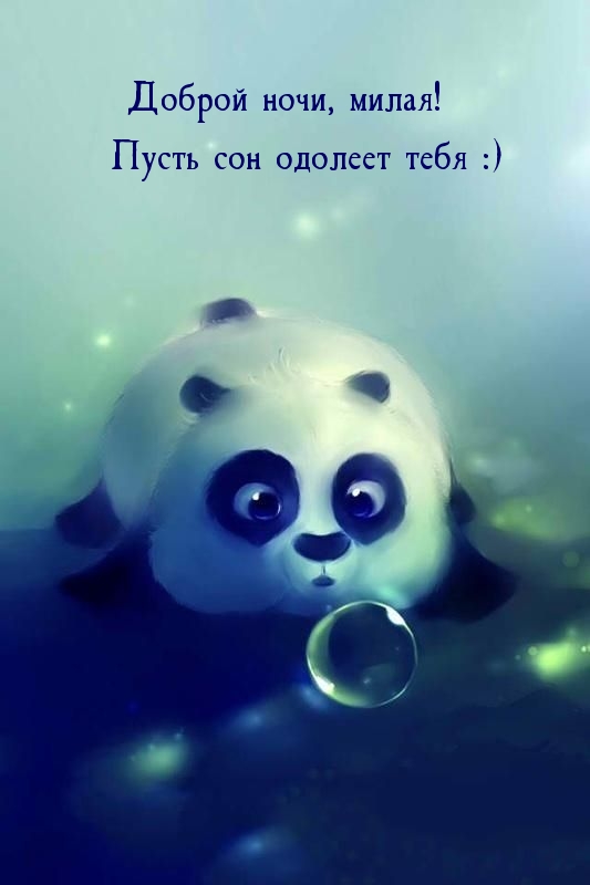 Доброй ночи, милая! Пусть сон одолеет тебя :)