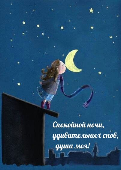 Спокойной ночи, удивительных снов, душа моя!