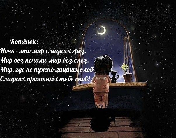 Сладких приятных тебе снов, котенок!