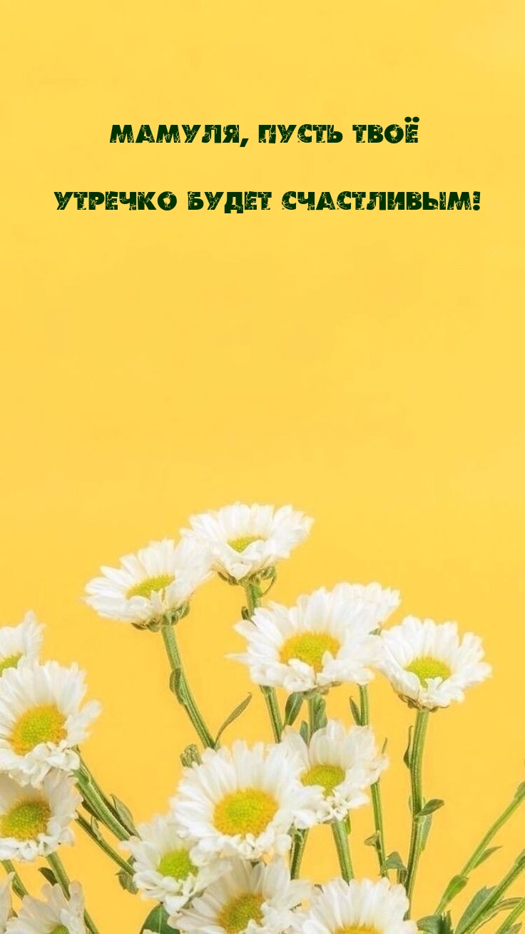 Мамуля, пусть твоё утречко будет счастливым!