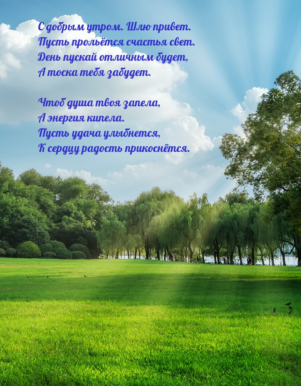 С добрым утром. Шлю привет.