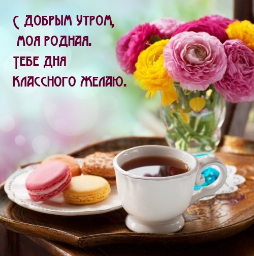 С добрым утром, моя родная. Тебе дня классного желаю.