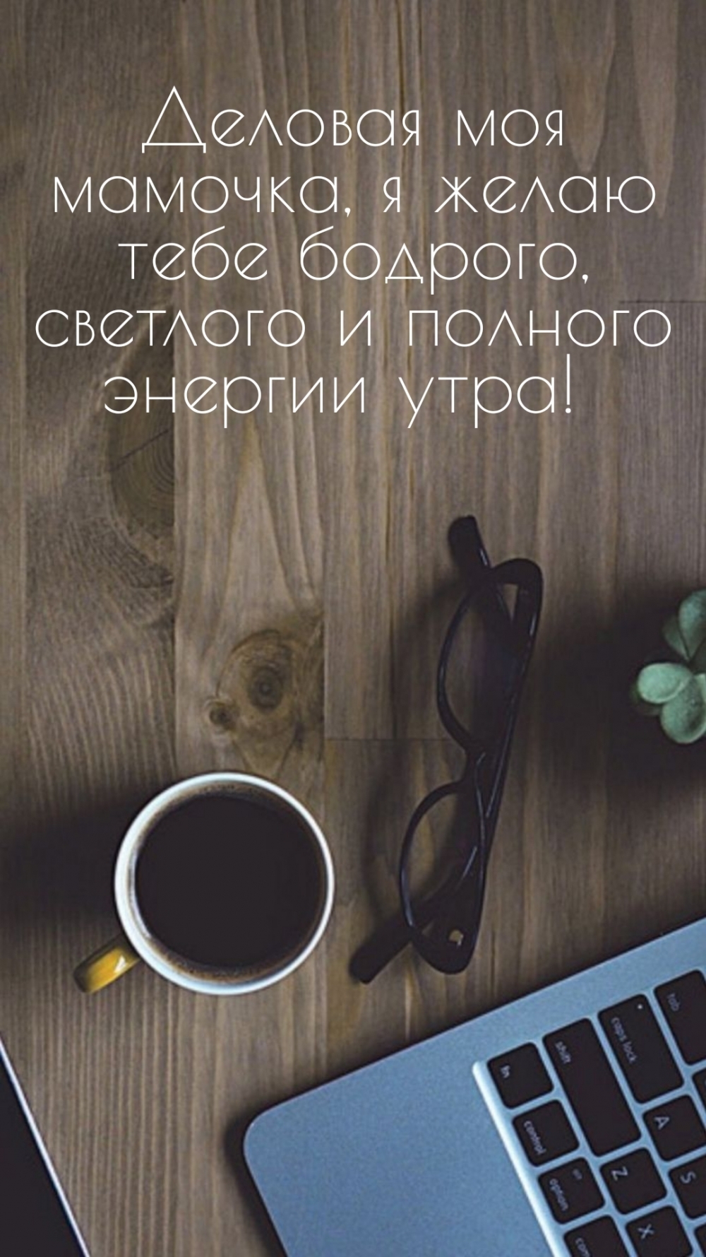 Деловая моя мамочка, я желаю тебе полного энергии утра!