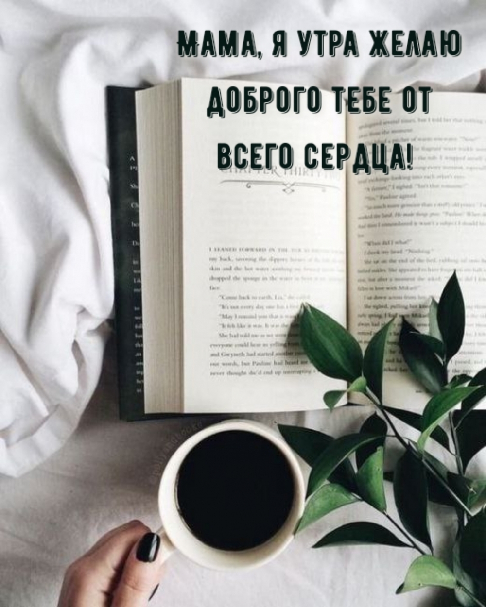 Мама, я утра желаю доброго тебе от всего сердца!