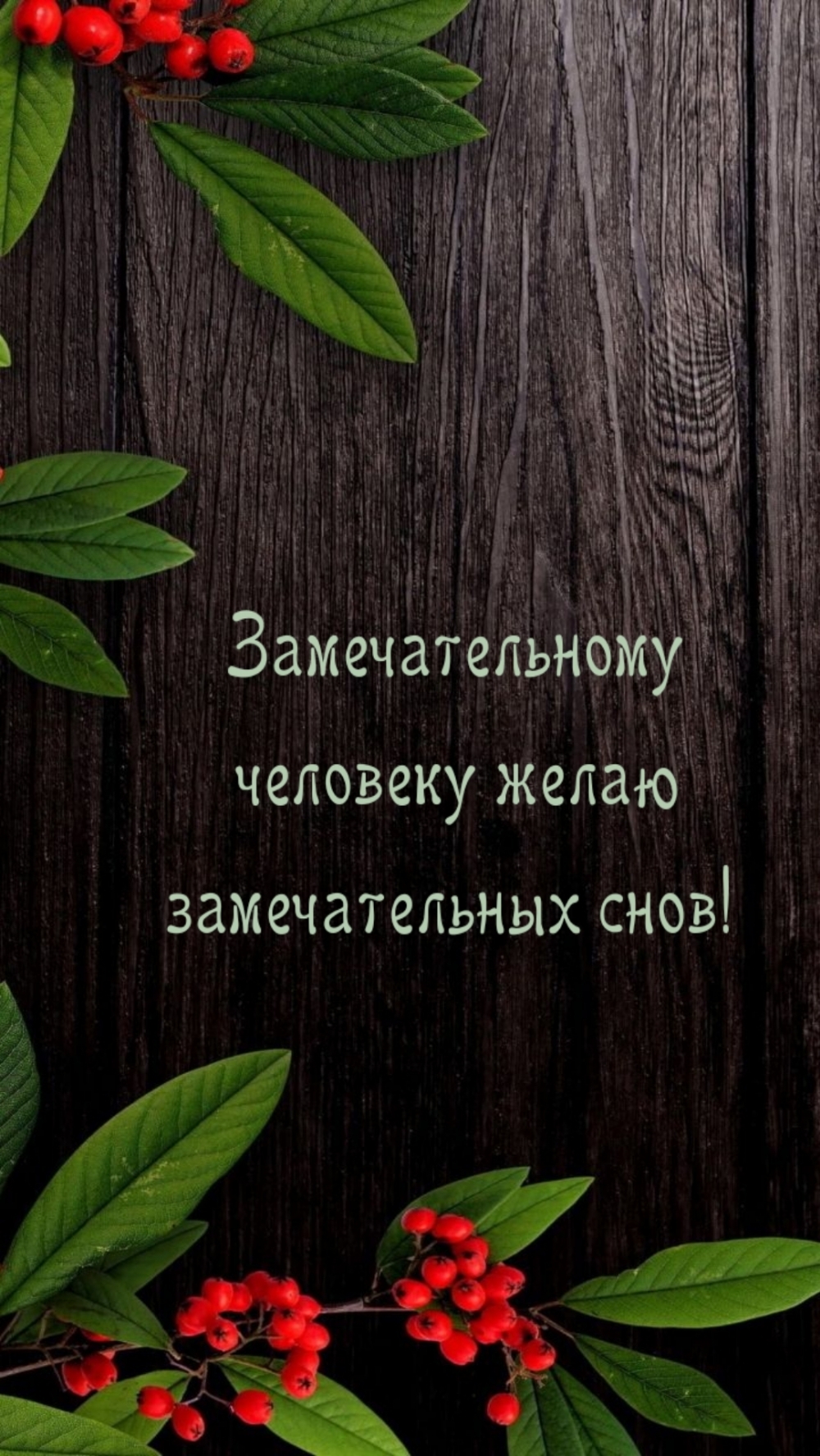 Замечательному человеку желаю замечательных снов!