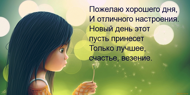 Пожелаю хорошего дня, И отличного настроения