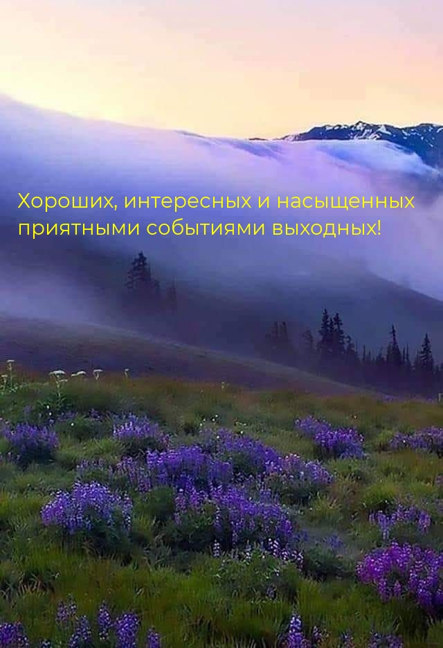 Хороших, интересных и насыщенных приятными событиями выходных!