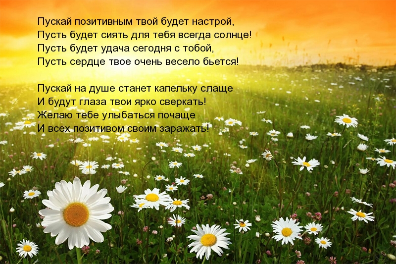 Пускай позитивным твой будет настрой!
