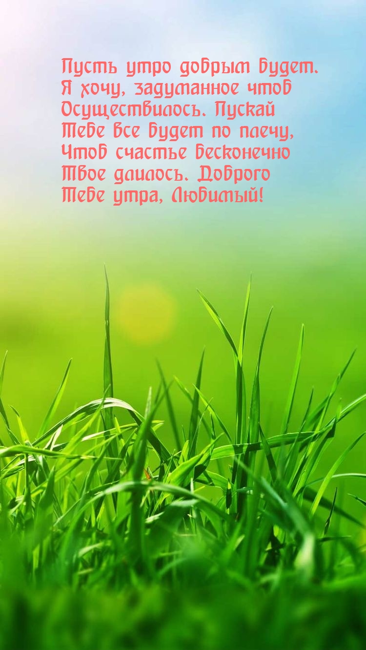 Пусть утро добрым будет. Я хочу, задуманное чтоб осуществилось.