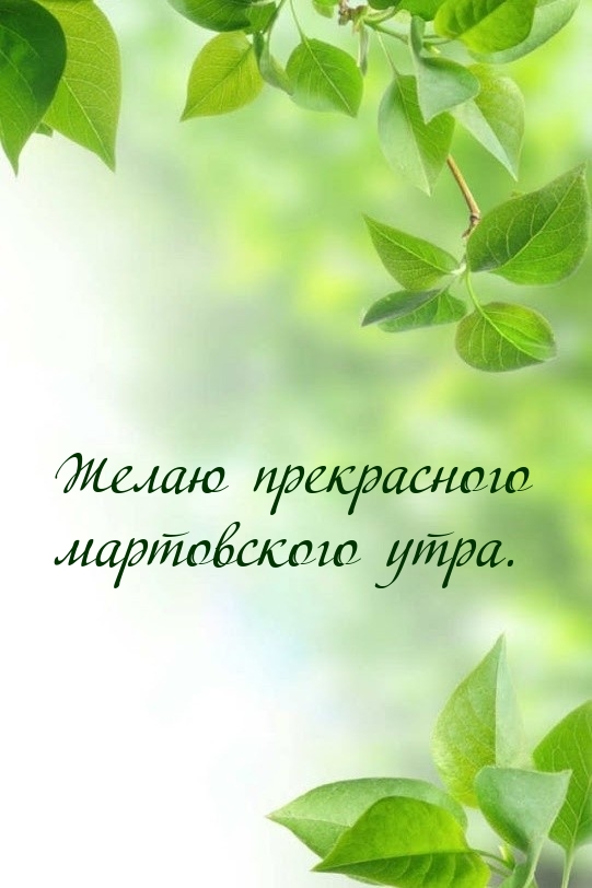 Желаю прекрасного мартовского утра.
