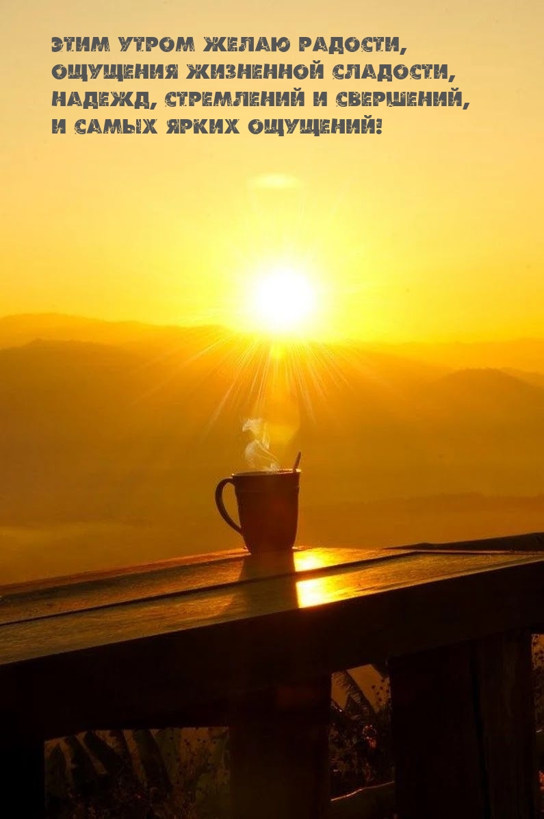 Этим утром желаю радости, ощущения жизненной сладости