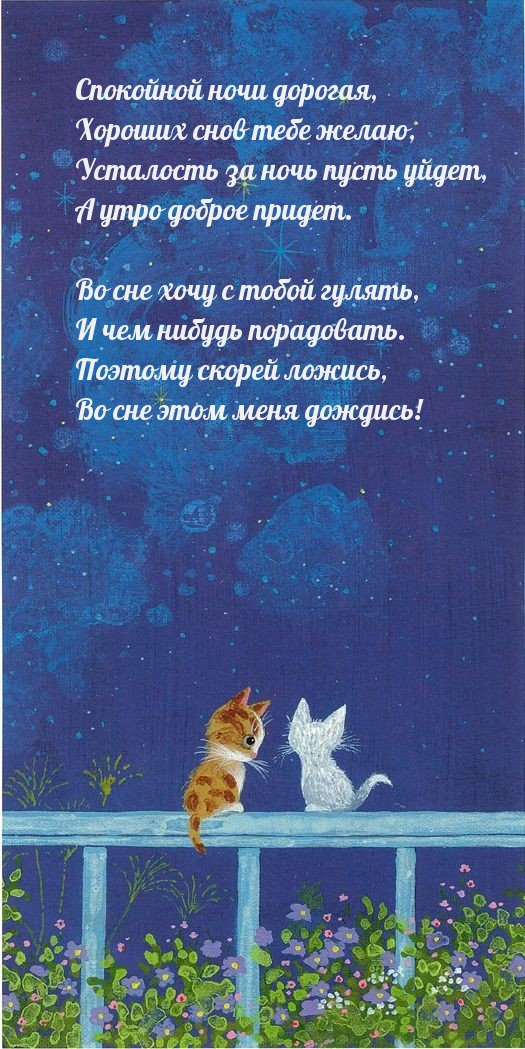 Спокойной ночи дорогая, хороших снов тебе желаю