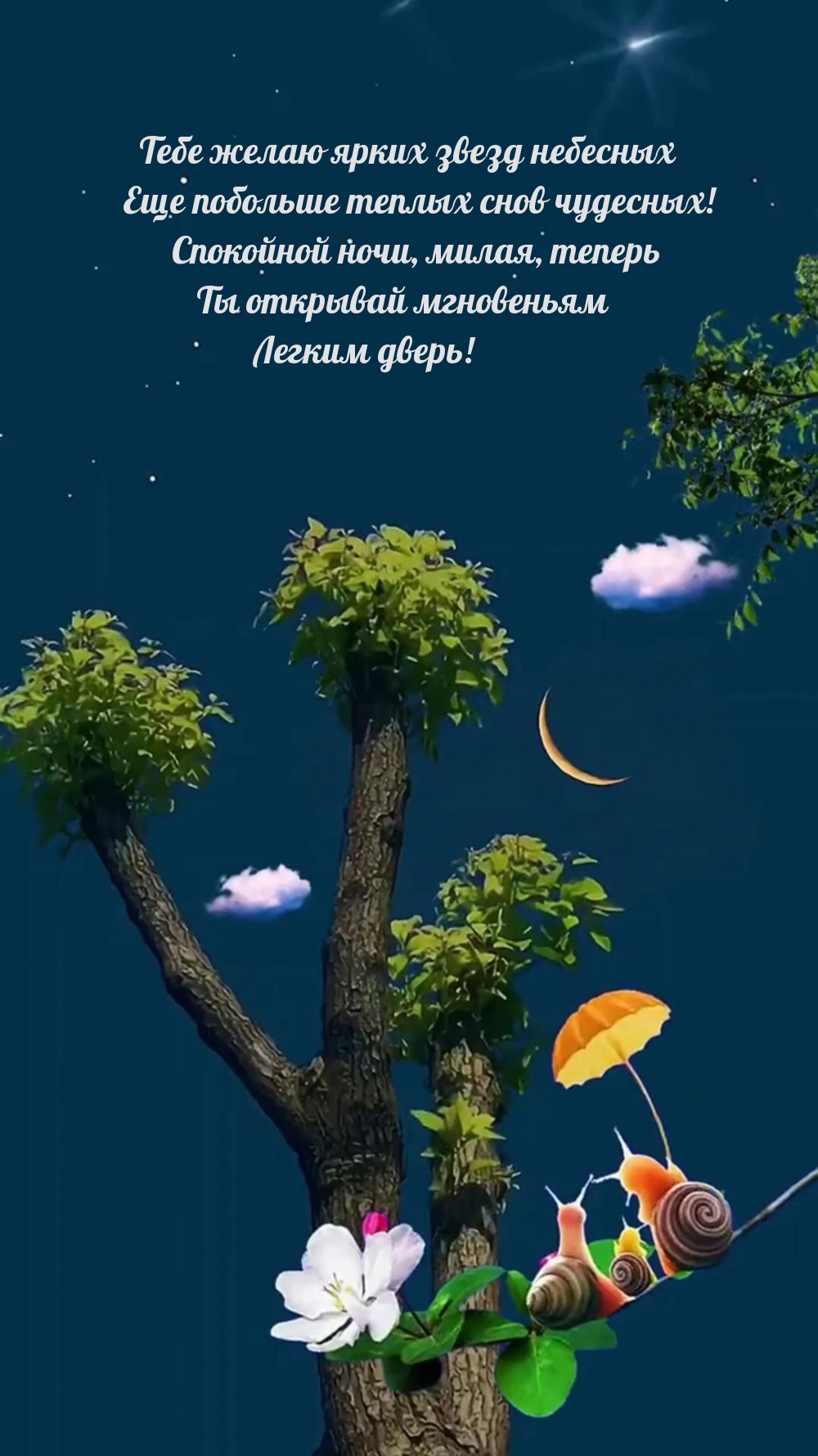 Желаю ярких звезд небесных еще побольше теплых снов чудесных!