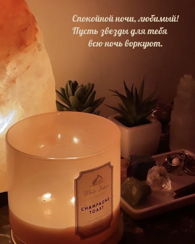 Спокойной ночи, любимый! Пусть звезды для тебя всю ночь воркуют.