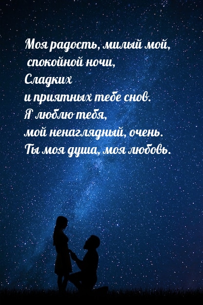 Моя радость, милый мой, спокойной ночи