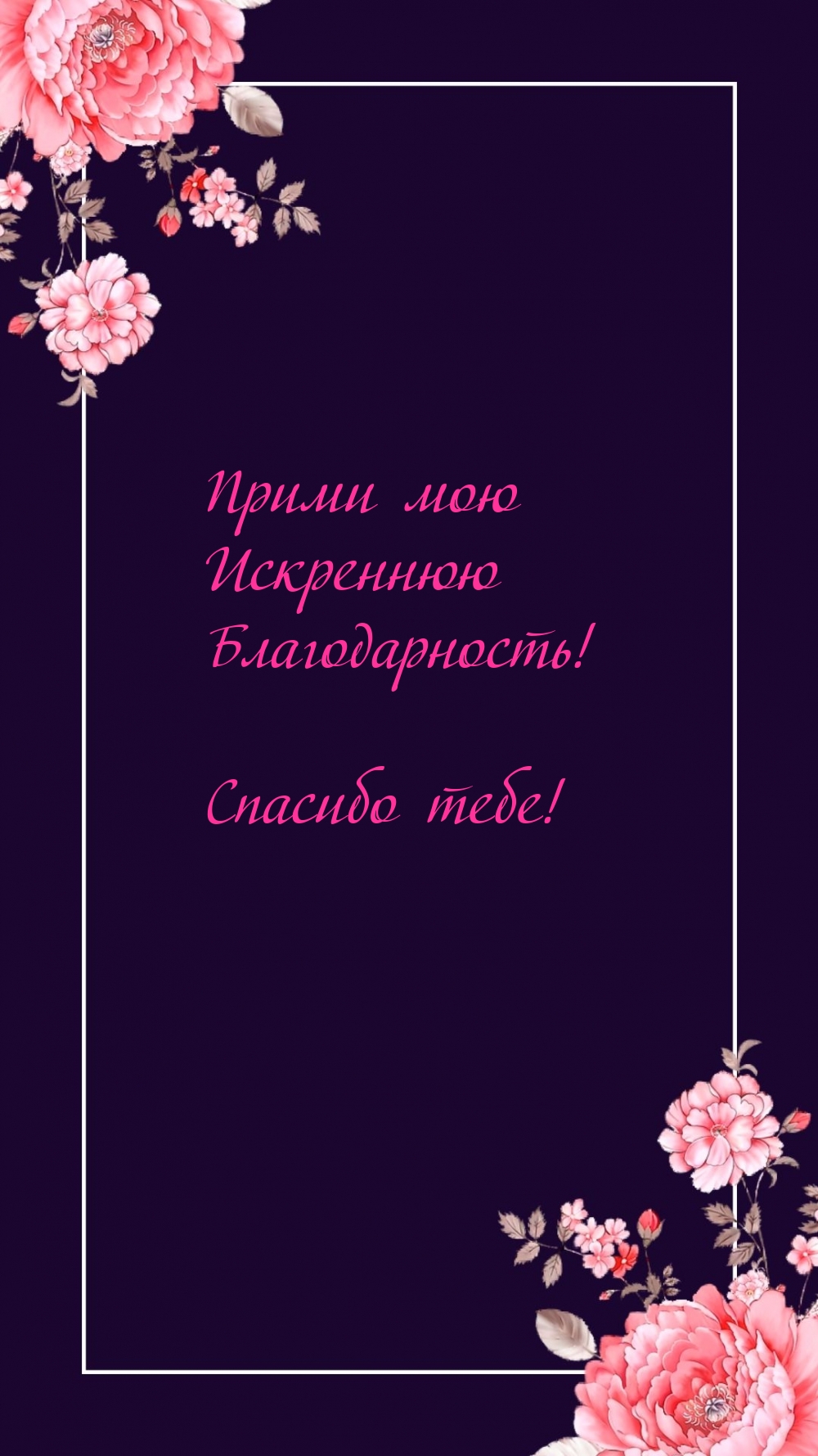 Прими мою Искреннюю Благодарность! Спасибо тебе!
