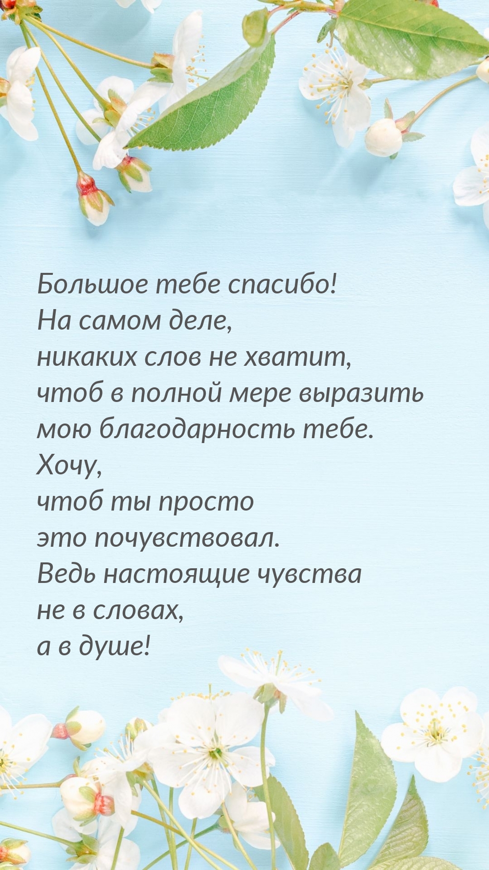 Большое тебе спасибо!