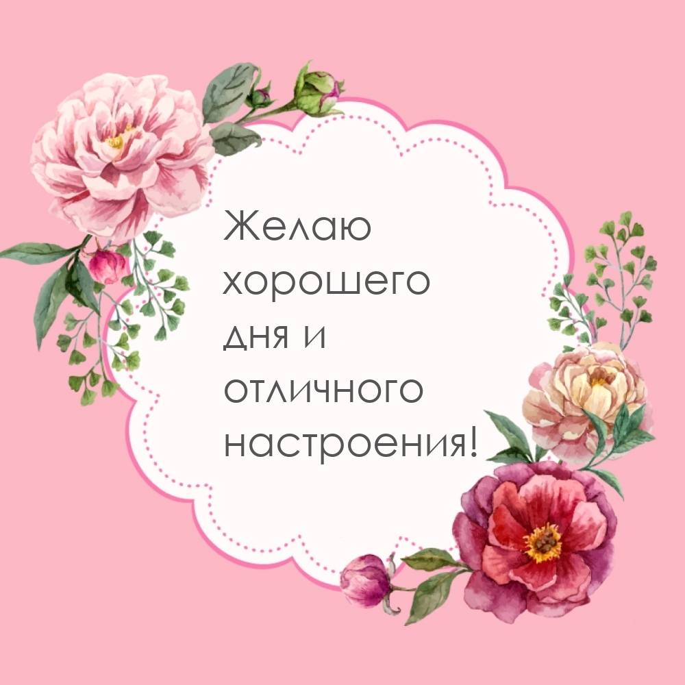 Желаю хорошего дня и отличного настроения!
