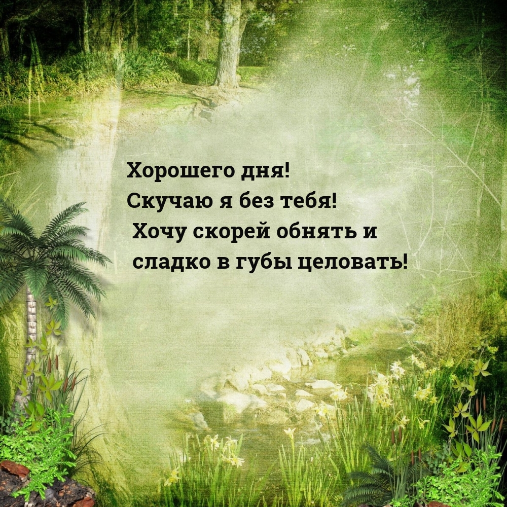 Хорошего дня! Скучаю я без тебя! Хочу скорей обнять