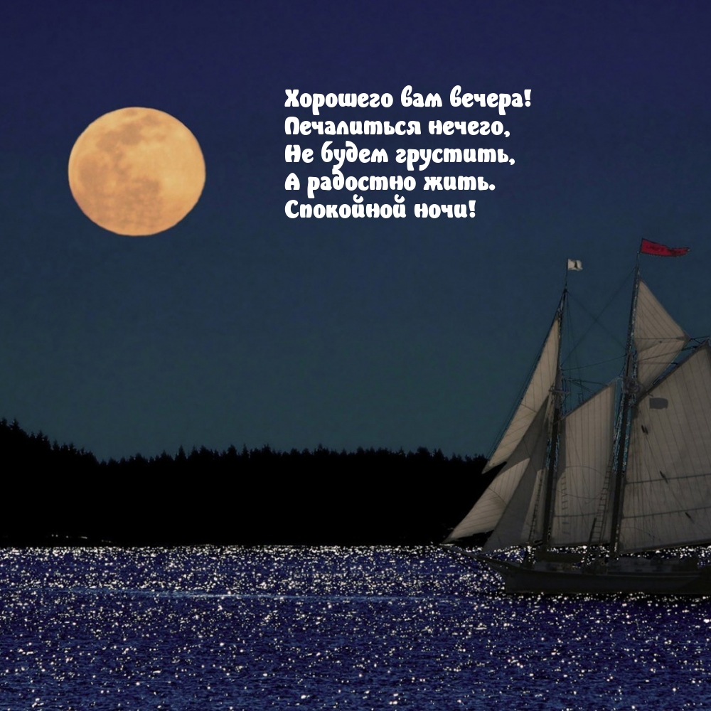 Хорошего вам вечера! Печалиться нечего Спокойной ночи!