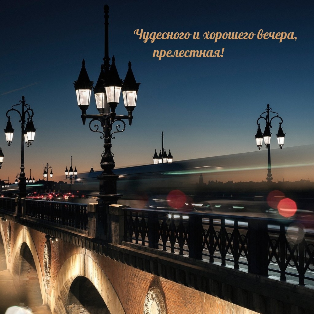 Чудесного и хорошего вечера, прелестная!