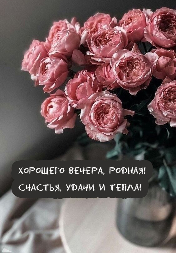 Хорошего вечера, родная! Счастья, удачи и тепла!