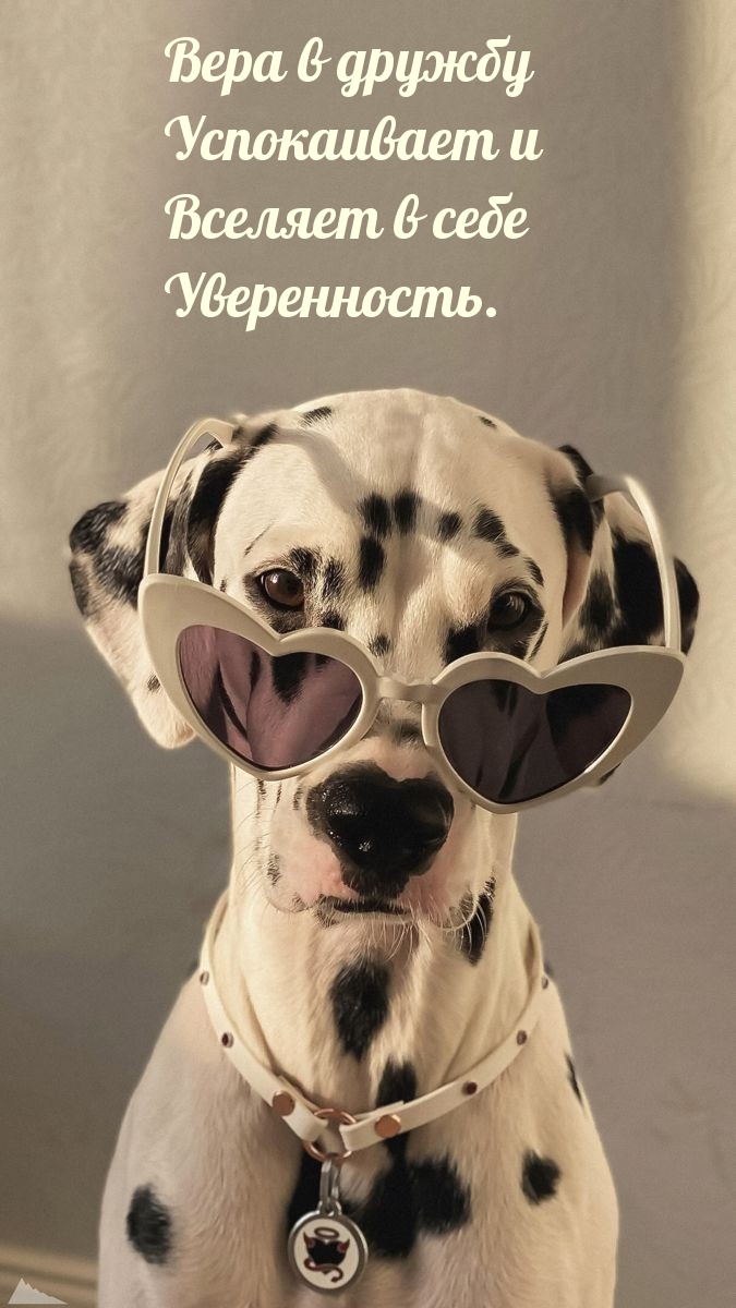 Вера в дружбу успокаивает и вселяет в себе уверенность.