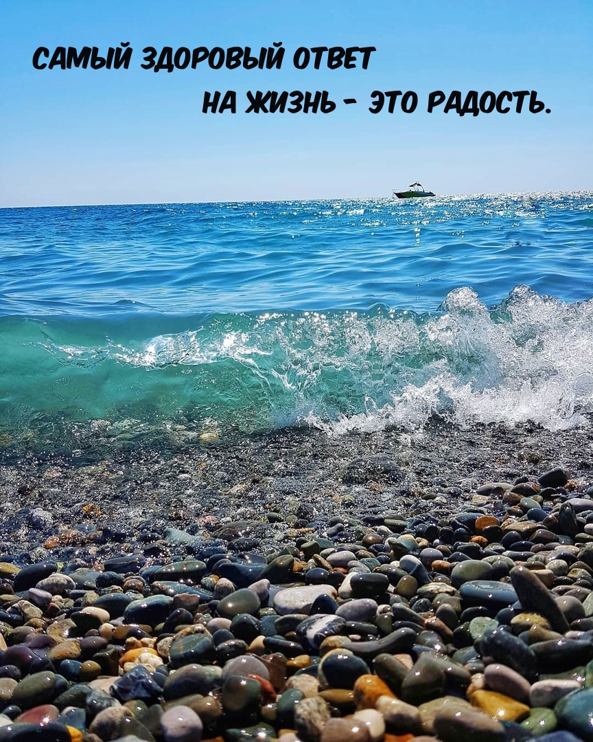 Самый здоровый ответ на жизнь — это радость.