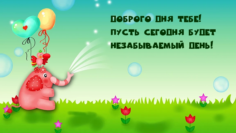 Доброго дня тебе! Пусть сегодня будет незабываемый день!