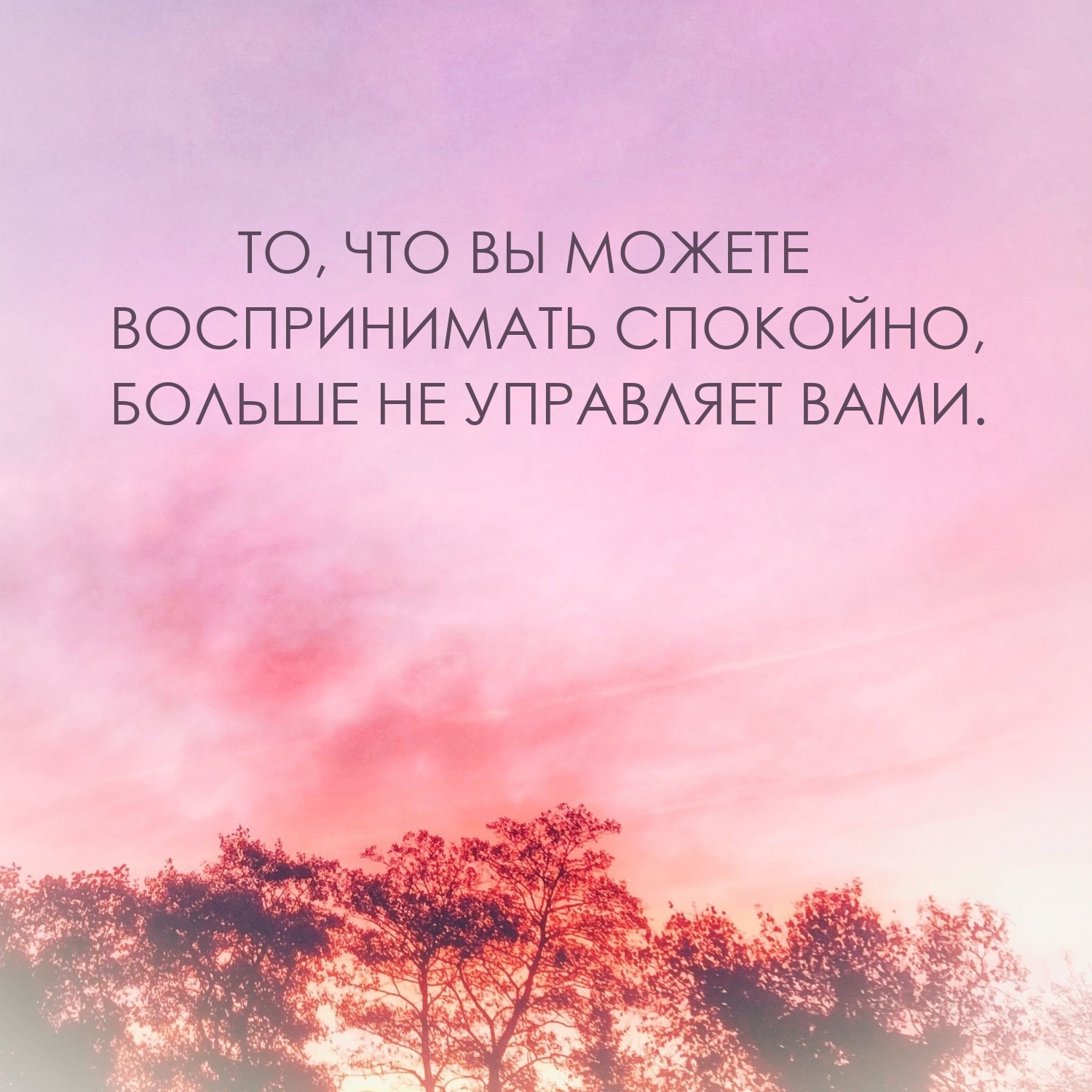То, что вы можете воспринимать спокойно, больше не управляет вами.