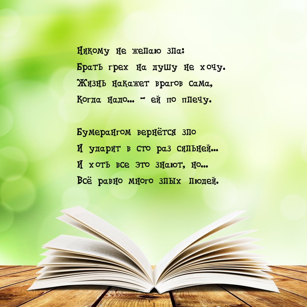 Никому не желаю зла: Брать грех на душу не хочу.