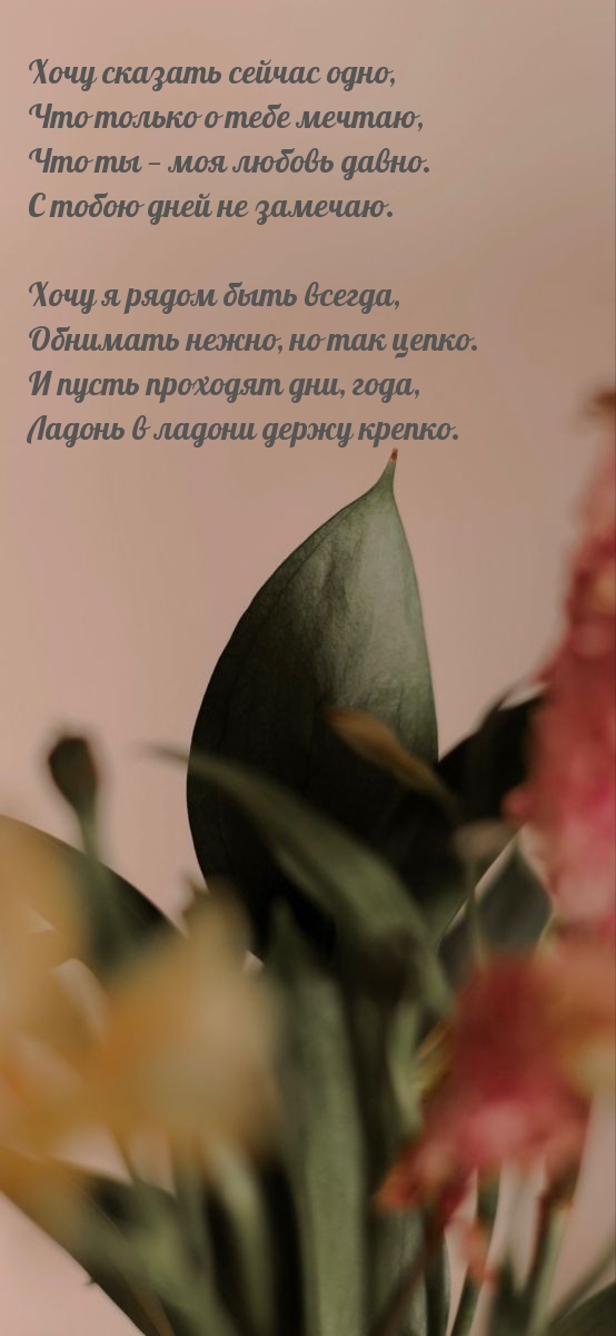 Хочу сказать сейчас одно, что только о тебе мечтаю