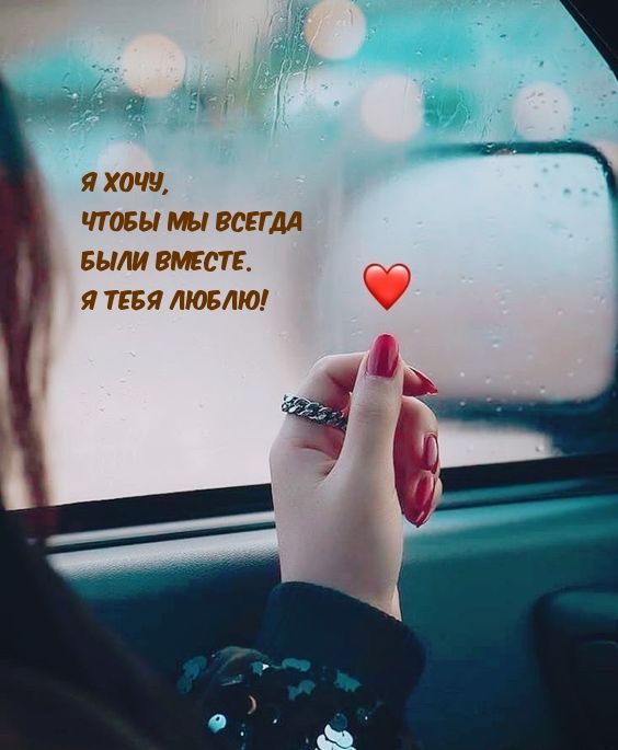Я хочу, чтобы мы всегда были вместе. Я тебя люблю!