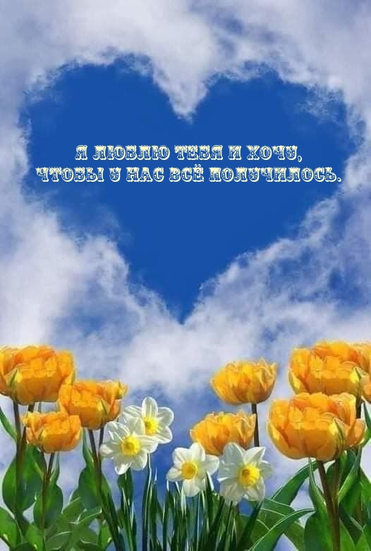 Я люблю тебя и хочу, чтобы у нас всё получилось.
