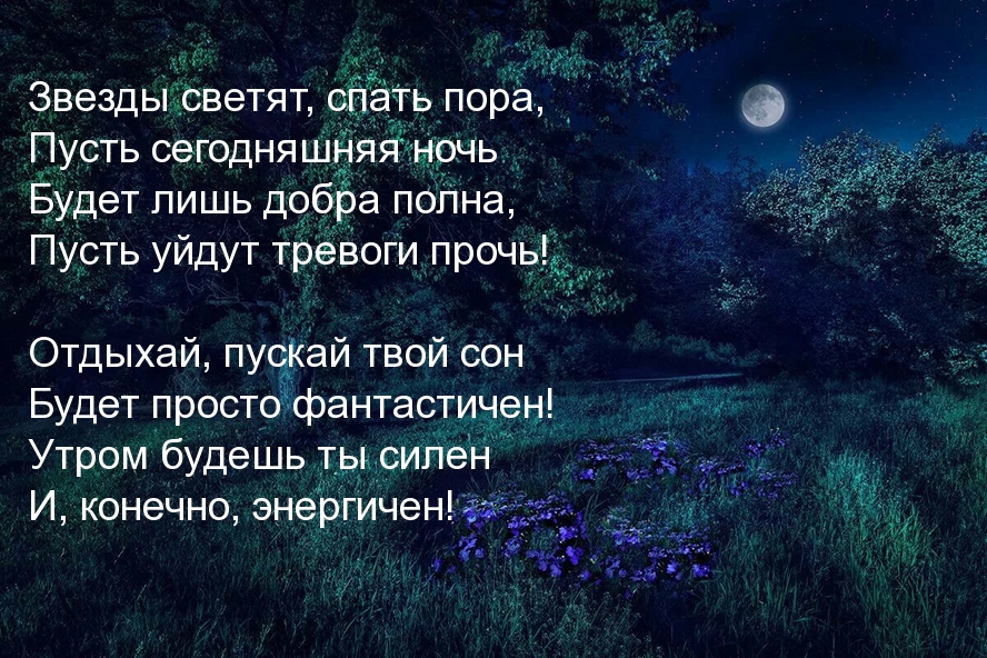 Красивое стихотворение для мужчины с пожеланием спокойной ночи