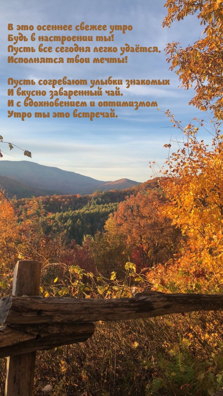 В это осеннее свежее утро будь в настроении ты!