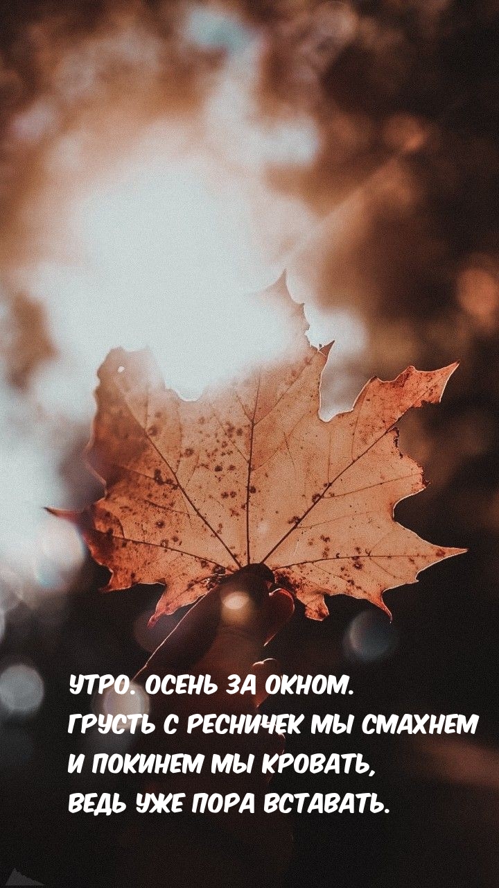 Утро. Осень за окном. Грусть с ресничек мы смахнем