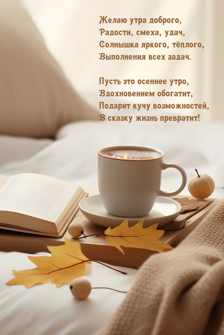 Желаю утра доброго, радости, смеха, удач