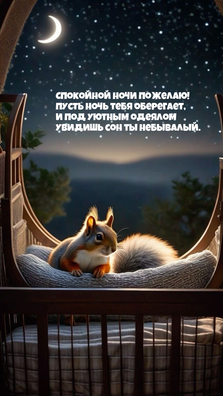 Спокойной ночи пожелаю! Пусть ночь тебя оберегает