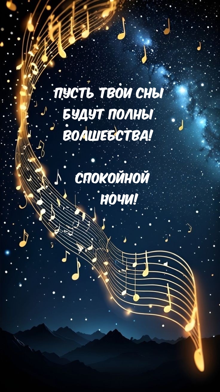 Пусть твои сны будут полны волшебства! Спокойной ночи!
